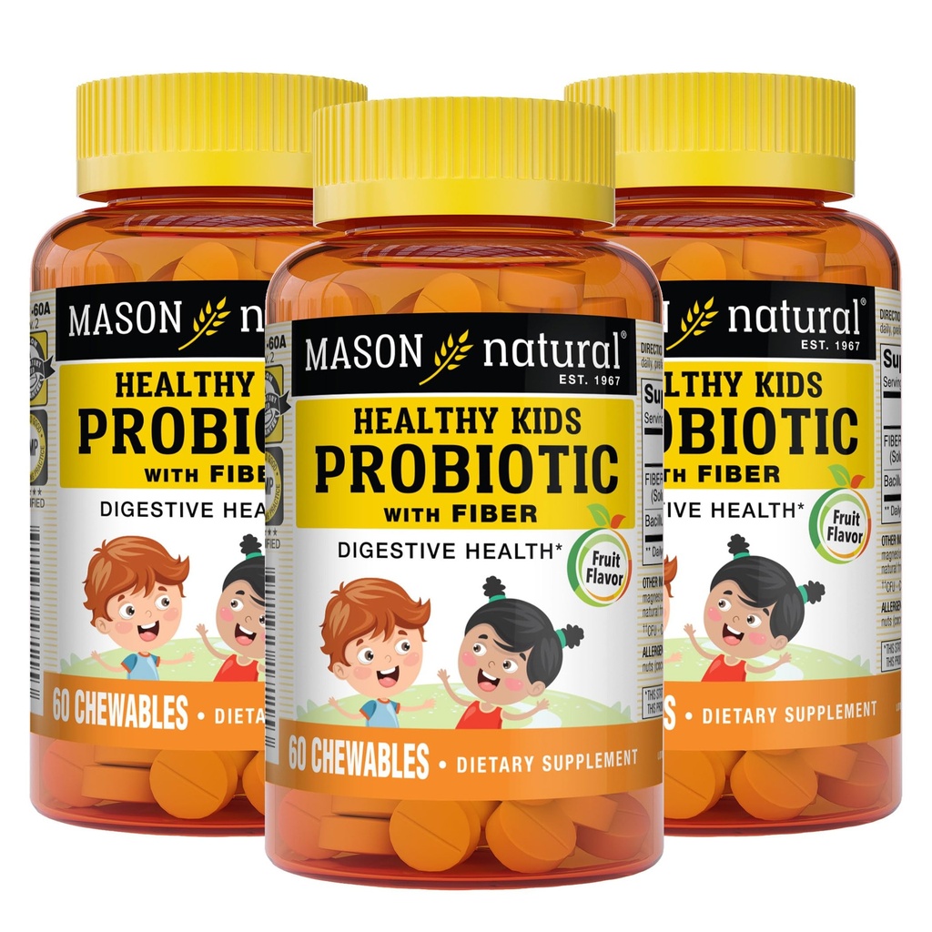 MASON NATURAL 健康儿童与Fiber -- -- 健康消化功能,改善古特健康,60 Chewables(第3包)