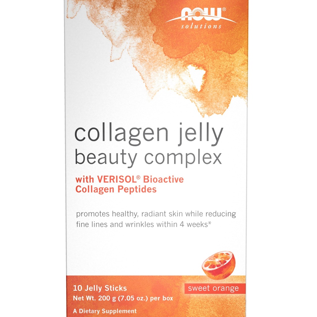 Now Foods Solutions, Collagen Jelly Beautiful Complex, Sweet Orange Flavor, 10 Jelly Sticks 食品解决方案, Collagen Jelly Beauty Complex, Sweet Orange Flavor, 10 Jelly Sticks 冰棍, 冰棒, 冰棒, 冰棒, 冰棒, 冰棒