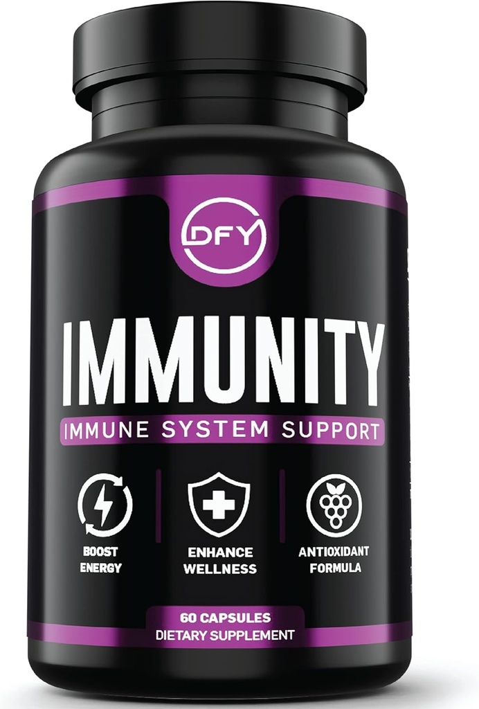 DFY 免疫支持卡普尔(Capsules) - 配有:老莓桑布库斯,维生素C,桑布库斯老莓,维生素D35000IU,锌和姜