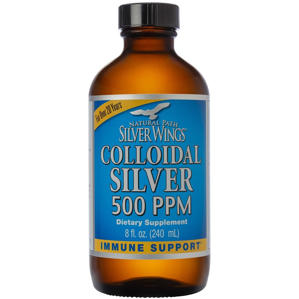 天然路径银翼(英语:Natural Path Silver Wings Colloidal Silver 500ppm (2,500mcg)) Immune支援8 fl. oz.