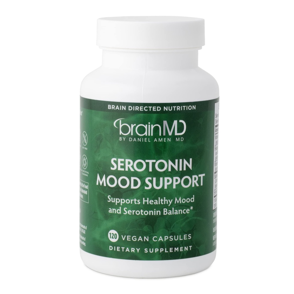 BRAINMD 阿门·塞罗通宁·莫德博士 支持 - 120 Capsules - 支持健康 塞罗通宁平衡 - Gluten Free - 30 services