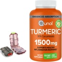 Turmeric 1500mg 补编,95%的Crucuminoids,220个Capsules(110天供应),有两个(2)旅行药箱.