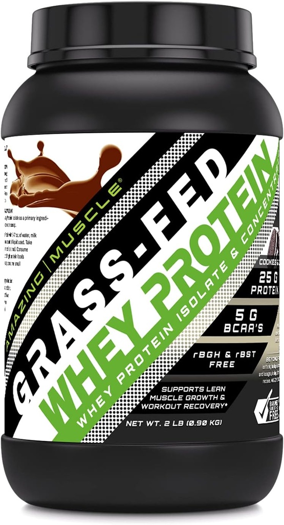 (原始内容存档于2019-09-21). Amazing Muscle Grass-Fed Whei蛋白增殖 – 25 G – each service → Cookies & Cream Flavor – 2 Lb(0.90 Kg) – un-GMO → Gluten-Free – effect – company in USA