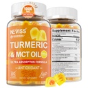 Turmeric Gummys 1000mg w/MCT Oil C8 C10,有机抗氧化剂,Turmeric Crucumin 配黑椒抽取剂,支持安慰剂,布斯特能量,超吸附剂,无糖,60Cts