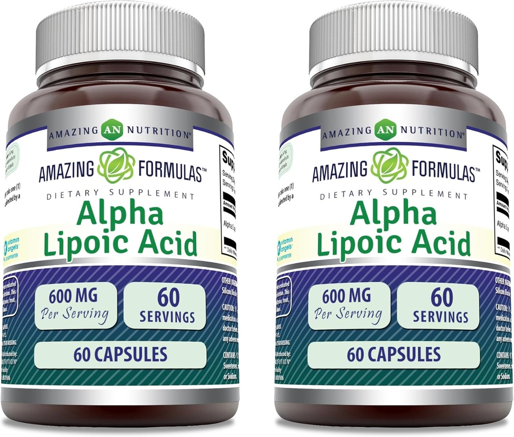 神奇的方程式 Alpha Lipoic Acid → 600 Mg Perer service 补充 → Capsules → Non-GMO → Gluten Free → → 在美国制造(60 → + 2 pack)