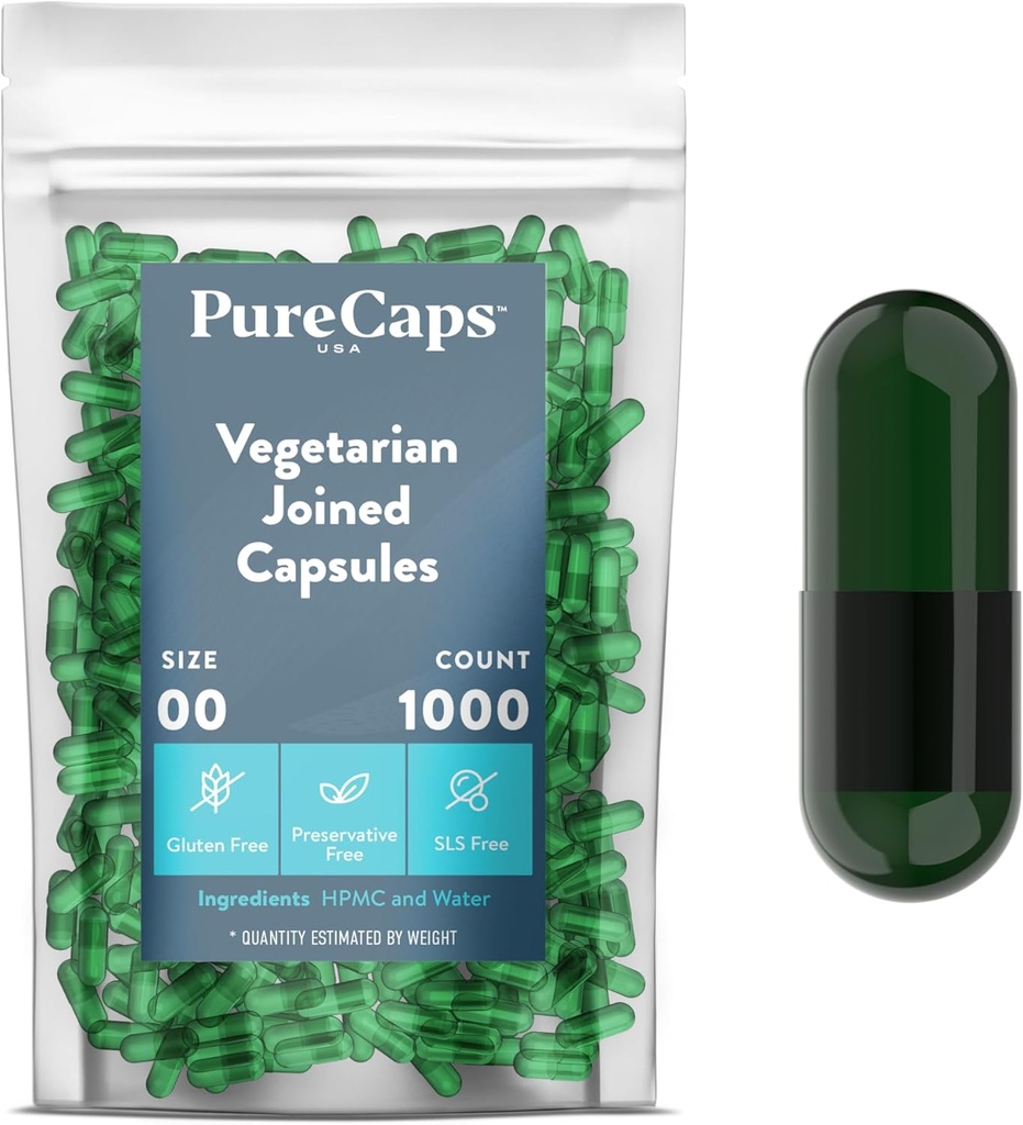 纯卡普斯 美国 - 空格莱廷药丸 大小 00| 1000| 加入 Pills| 氯酚ll 彩色| 非GMO 认证 | SLS, Gluten, 防腐自由