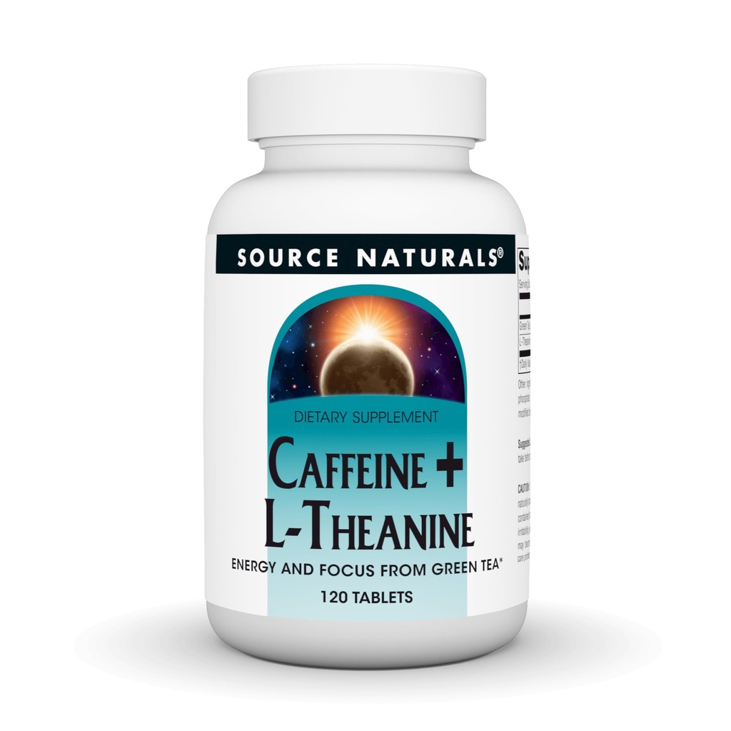 天然咖啡因 + L- Theanine, 绿色茶的能量和重点支持* - 120块