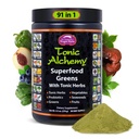 龙药草(Tonic Alchemy Superfood Greens Powder),配有91种成品: 龙药草(Tonic Herbs), Ashwagandha(Ashwagandha),蘑菇(Mushrooms),Probiotics(Probiotics), 超绿(Super Greens),海藻(Seaweed),水果(Facts),蔬菜(Veget),螺旋兰(Spirulina) - 30种服务