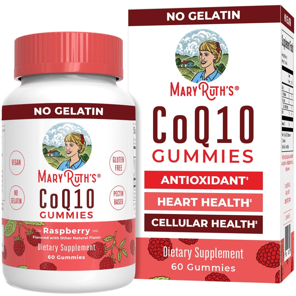 MaryRuth 有机体 CoQ10 Gummys → Coenzyme Q10 → Gummy 补充心脏健康和细胞健康 → 抗氧化剂 → CoQ10 120 mg → Vegan → N-GMO → Gluten Free → 60 Counter → 1个月供应