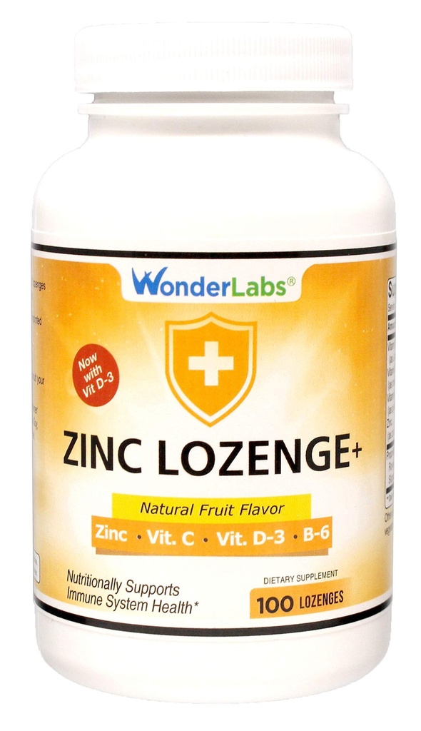 配有维生素C的奇异实验室 锌 Lozenges - 水果火焰,健康免疫支持 Lozenges 配有25毫克的锌补充剂 Per Lozenge + 30毫克的维生素 C - 100 Lozenges
