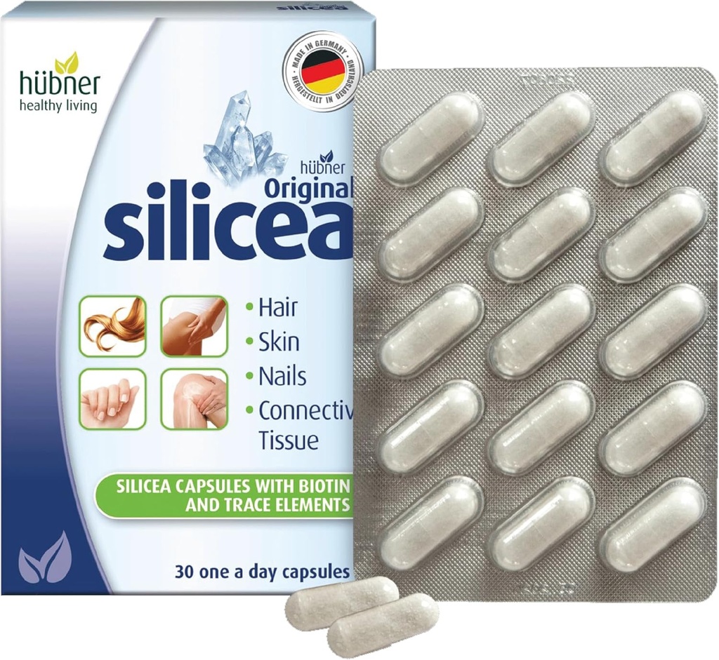 Hübner 原始 Silicia Gel 一天一瓶,用于头发、皮肤、钉子和连通组织、纯凝胶Silica Gel 公式、无添加剂或防腐剂、30种服务