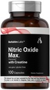 Horbäach Nitric Oxide 配有 Creatine → 100 Capsules → L Citrulline, L Arginine 和 Creatine Monohydrate → Non-GMO, Gluten Free → Berkshire 实验室