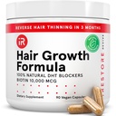 iRestore 头发生长补充剂 - 男女头发丧失维生素 - Biotin 多维塔明和DHT 阻断剂 减少发纹 - 头发再生长药丸 - 30天供应 90 计数(一包)
