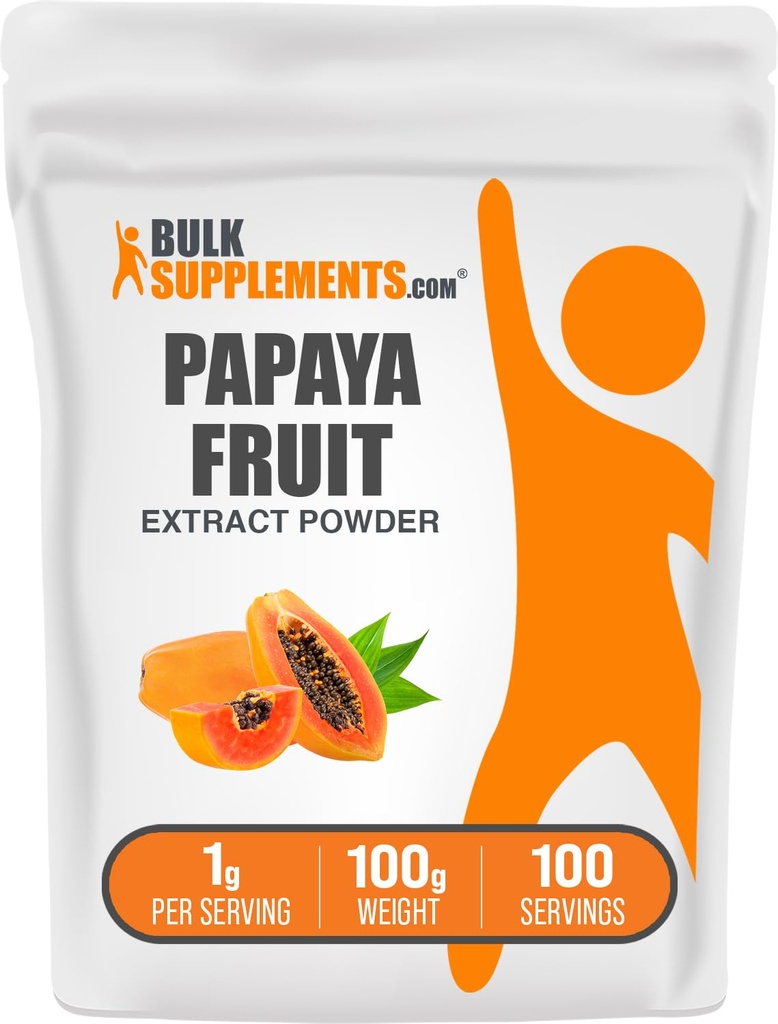 Bulk Assupports.com 帕帕亚果实提取粉 - 帕帕亚提取粉 - 用于消化支持 - Gluten Free,每架1g,100g(3.5 oz)(一包)