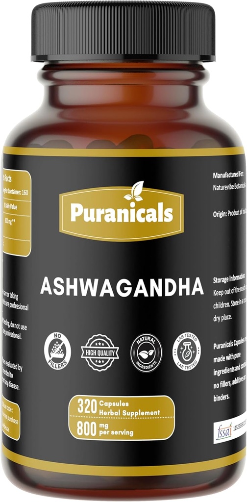 Ashwagandha Premium 320 Capsules 非转基因生物和Gluten Free → 草药补充 → 800 mg