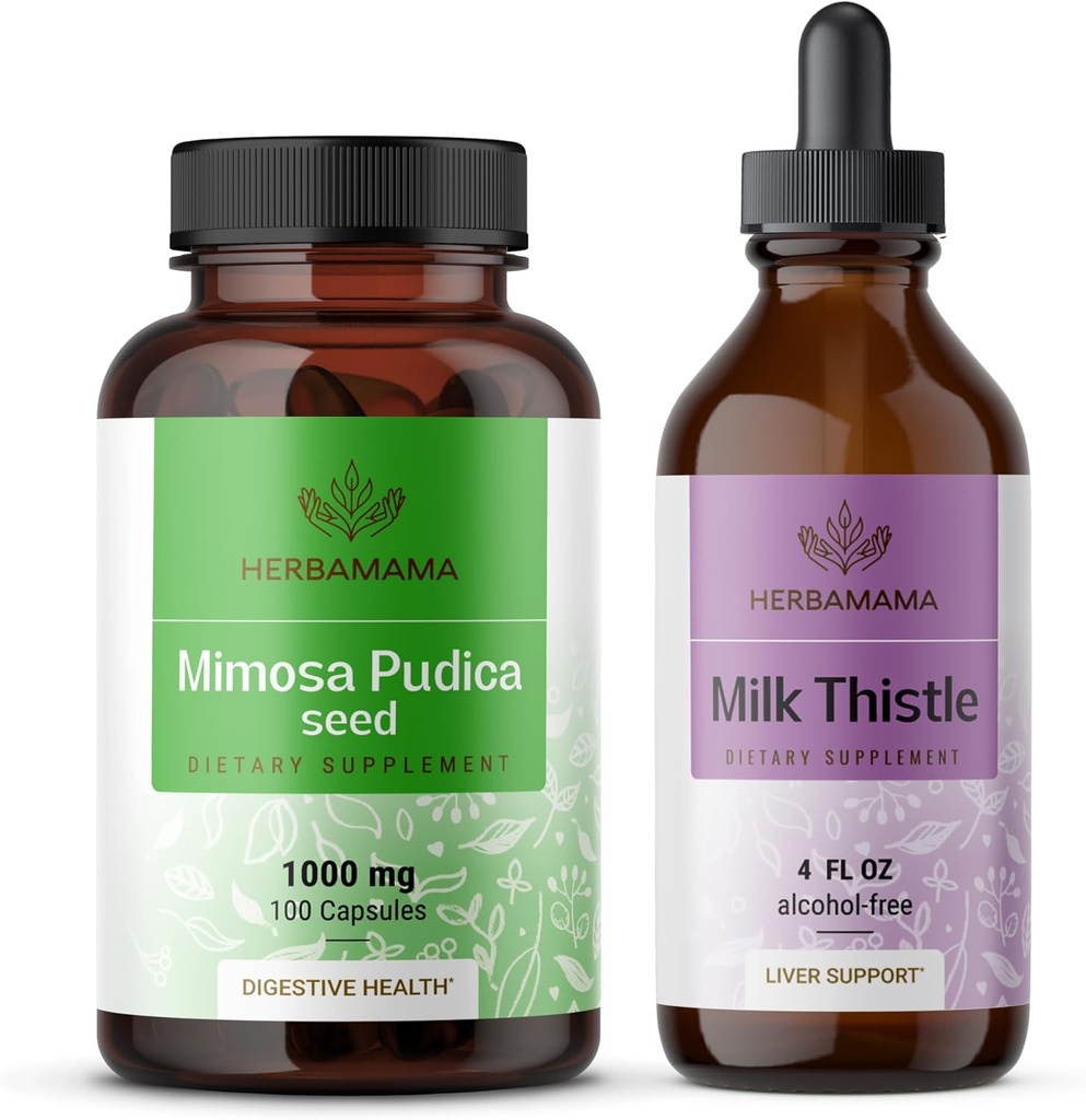 HERBAMA Mimosa Pudica 和 牛奶 硝酸盐 Kit -- -- 1 000 mg Mimosa Pudica Capsules 和 牛奶 硝酸盐 Titure 4 fl oz -- -- Vegan、N-GMO、糖和无酒精 -- -- 2包