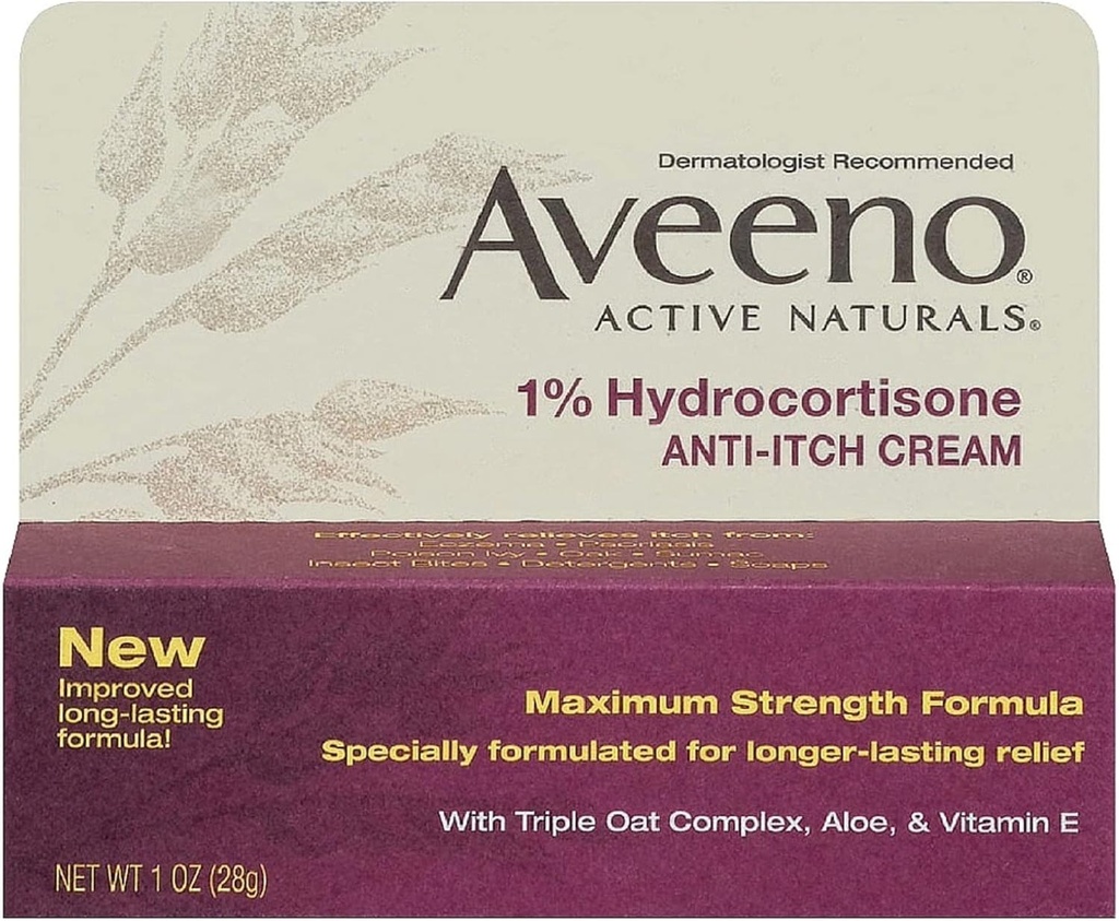 Aveeno 1% Hydrocortisone 抗石膏, 1 Oz(3包)
