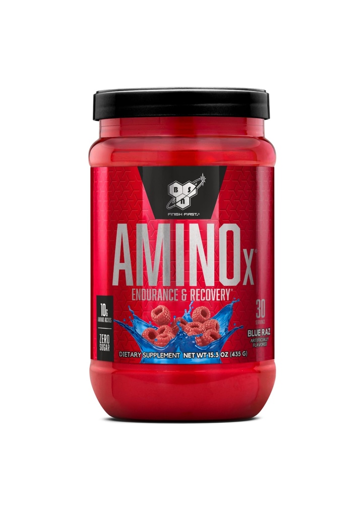 BSN 氨基X 肌肉恢复和耐力粉与BCAA, 10克氨基酸, Keto Friendly, Cafeine Free, 支持耐力, 零糖, Blue Raz, 30 series (Package May Vary)