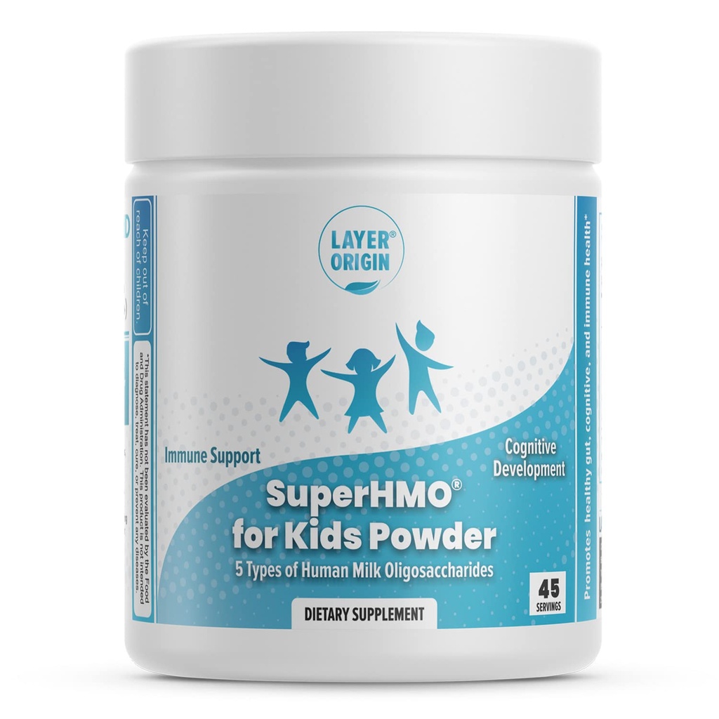 SuperHMO Prebiotic Mix for Kids - 5 HMOs for Gut, Digestion, and Conditive Health, Powder, 45 services (中文(中国大陆) ).