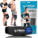 FreezeSleeve Ice & Heat 治疗挤压袖子 - 可重用,弹性 Gel Hot/Cold Pack, 360 覆盖膝盖, Elbow, Ankle, Wrist - Black, X - Small