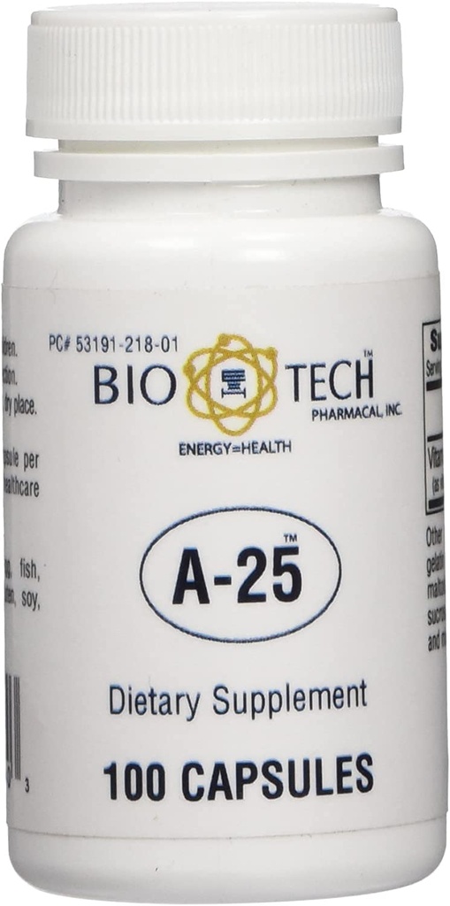 A-25 维生素 A Palmitate 饮食补充 视觉免疫细胞生长骨代谢 - 100 Capsules