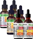 NUSAVA 维生素 B12 液体投放装置 草莓火焰 D3 K2, & 香草火焰 D3 K2 – 用于心脏,能源,脑和免疫支持的强力液体维生素 - 非GMO,Gluten-Free,每架2pk