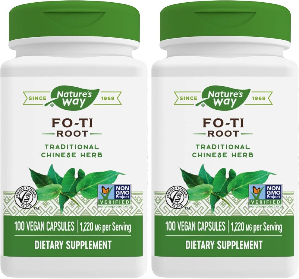 自然之道 Fo-Ti Root,传统中药草,每服1,220毫克,100枚甲壳虫(包2)