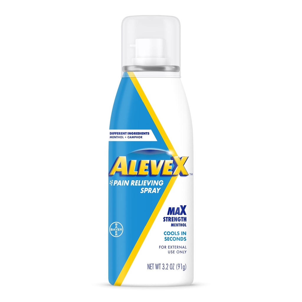 AleveX 疼痛解脱喷洒,快速代理和快速干燥用于定向疼痛救济,3.2 oz喷洒