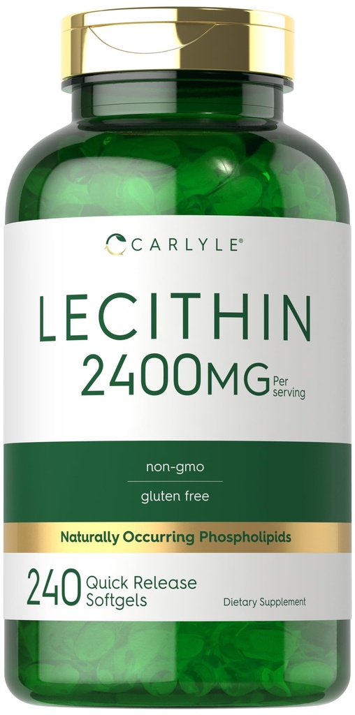 Carlyle Lecithin Supplement – 2400mg – 240 Softgel Capsules – 配有天然磷脂 – 非GMO, Gluten Free