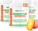 GOBIOTIX 超级绿与红粉 - 红与绿色超级食品 - Probiotic 补编 - 消化酶和甜菜根粉 - 有机全食补充(芒果,3 Pack)