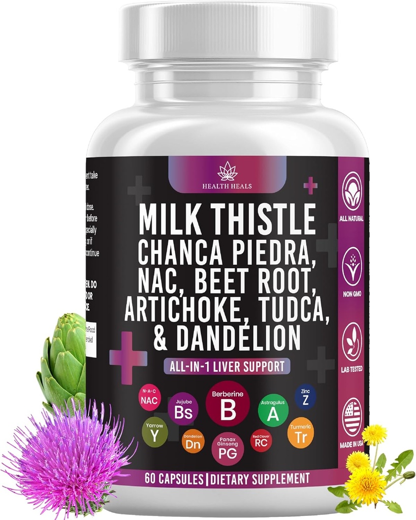 牛奶 奶子 NAC Chanca Piedra Beet Root Artichoke Dandelion 根- Liver 补充 + Astragalus TUDCA Choline & Ginger - 60 Counter