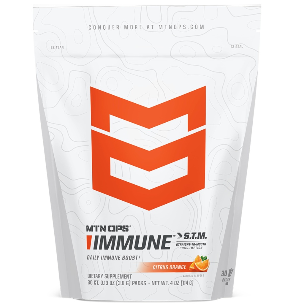 MTN OPS Immune STM 粉饮混合物、维生素C、维生素D、锌和抗氧化剂,用于日常免疫支持、水分和健康状况、30种服务、Citrus Flavor