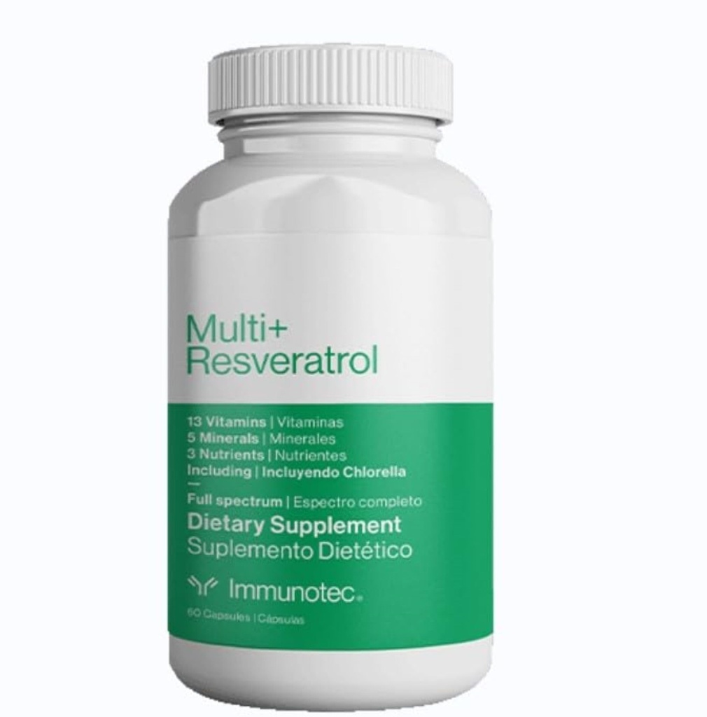 Immunotec - 多倍增活性醇 - 全谱饮食补充剂 - 13种维生素,5种矿物,3种含氯菌的营养剂