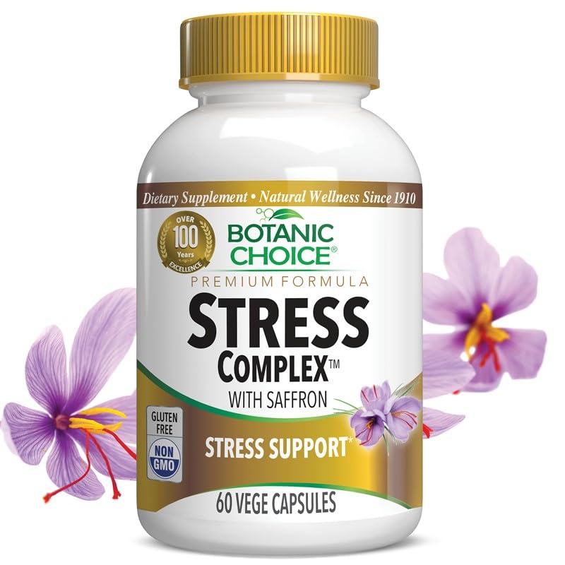 植物选择应激综合症 Capsules - 与萨夫龙, Ashwagandha, Rhodiola - Gluten - Free, 60 Capsules 的 Mood & 记忆支持
