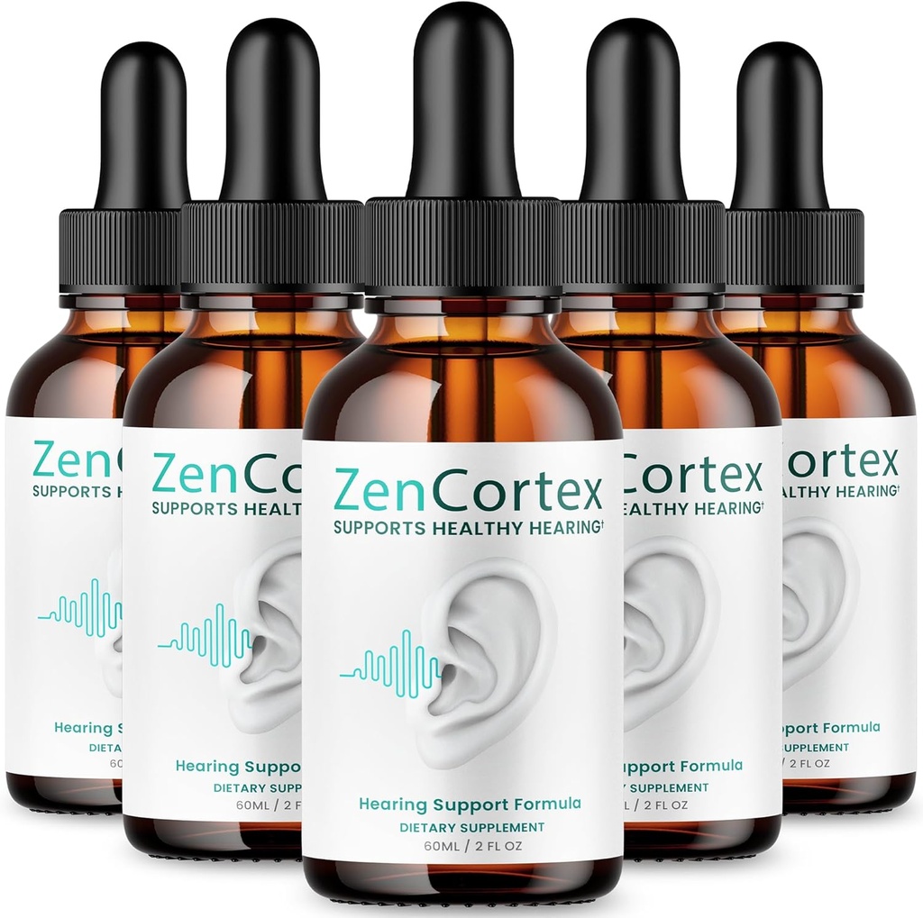 (5 Pack) Zencortex for Tinnitus Relief - 官方公式 - Zencortex Drops for Ears, Zencortex 24 Tinnitus Drops 液体补充评论, Zencortex 听力支持公式, Zencortex Orver(10oz)