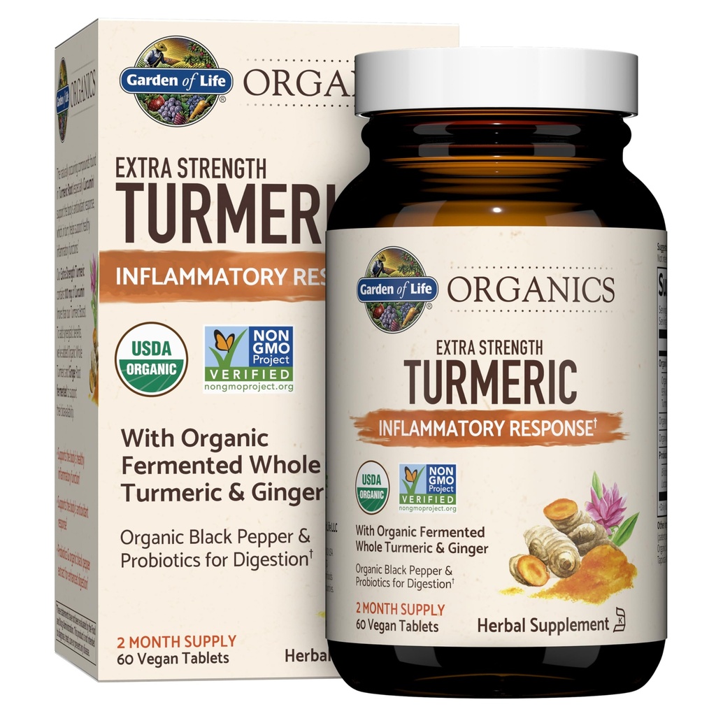 生命植物园 超强激炎反应 60平板-100mg Crucumin(95% Crucuminoids) 黑胡椒 Probiotics,有机非GMO Vegan Gluten 免费草药补充剂