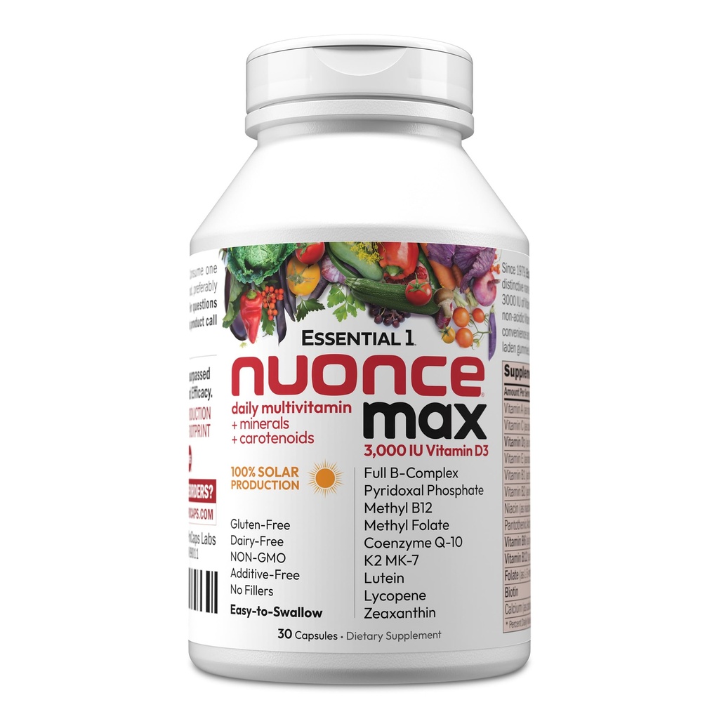 Andrew Lessman 必需-1 nuonce max multivitamin 3000 IU 维生素D3 30 Small Capsules. 100 mcg Methy B12. CoQ10 卢泰因 Lycopene Zeaxanthin. 高潜. 没有附加物。 最高一级日报