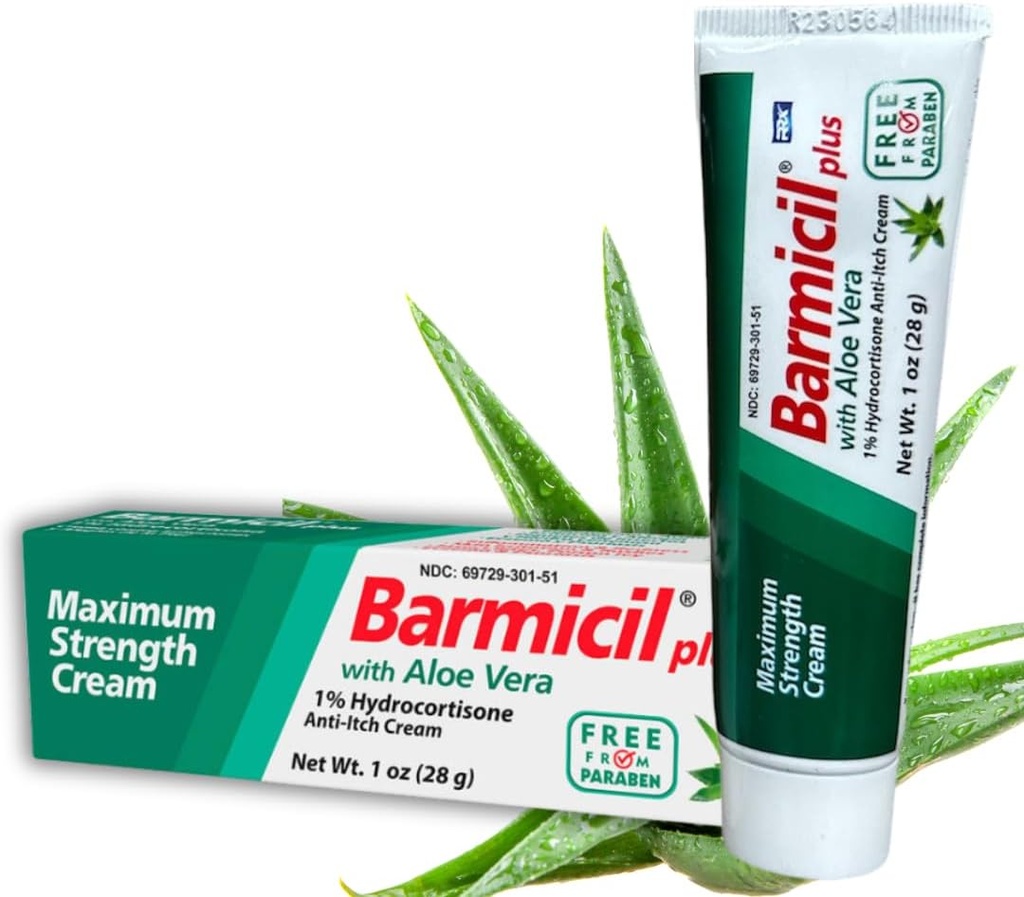 加上Cream Skin过敏症 Aloe Vera 1% Hydrocortisone 最大强度抗痒 含有1 oz Tube(28格拉姆) 皮肤过敏症