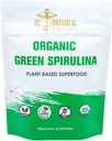 绿色螺旋藻(Green Spiruina Powder) - 植物型超级食品 - 蓝绿色藻类,无鱼味,天然食物色用于滑润和蛋白质饮料 - USDA Organic, Vegan, Gluten Free