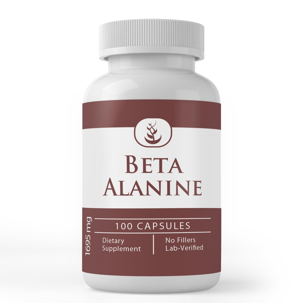 纯原始成份 Beta Alanine, (100 Capsules) 永远纯, 无添加剂或填充器, 实验室验证