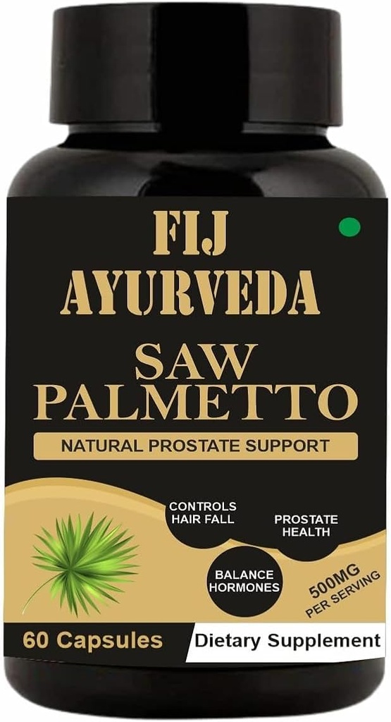 Saw Palmetto 脱口秀,供男子和妇女使用 500mg 60 Veg Capsules, 男女自然毛发生长(第1包)