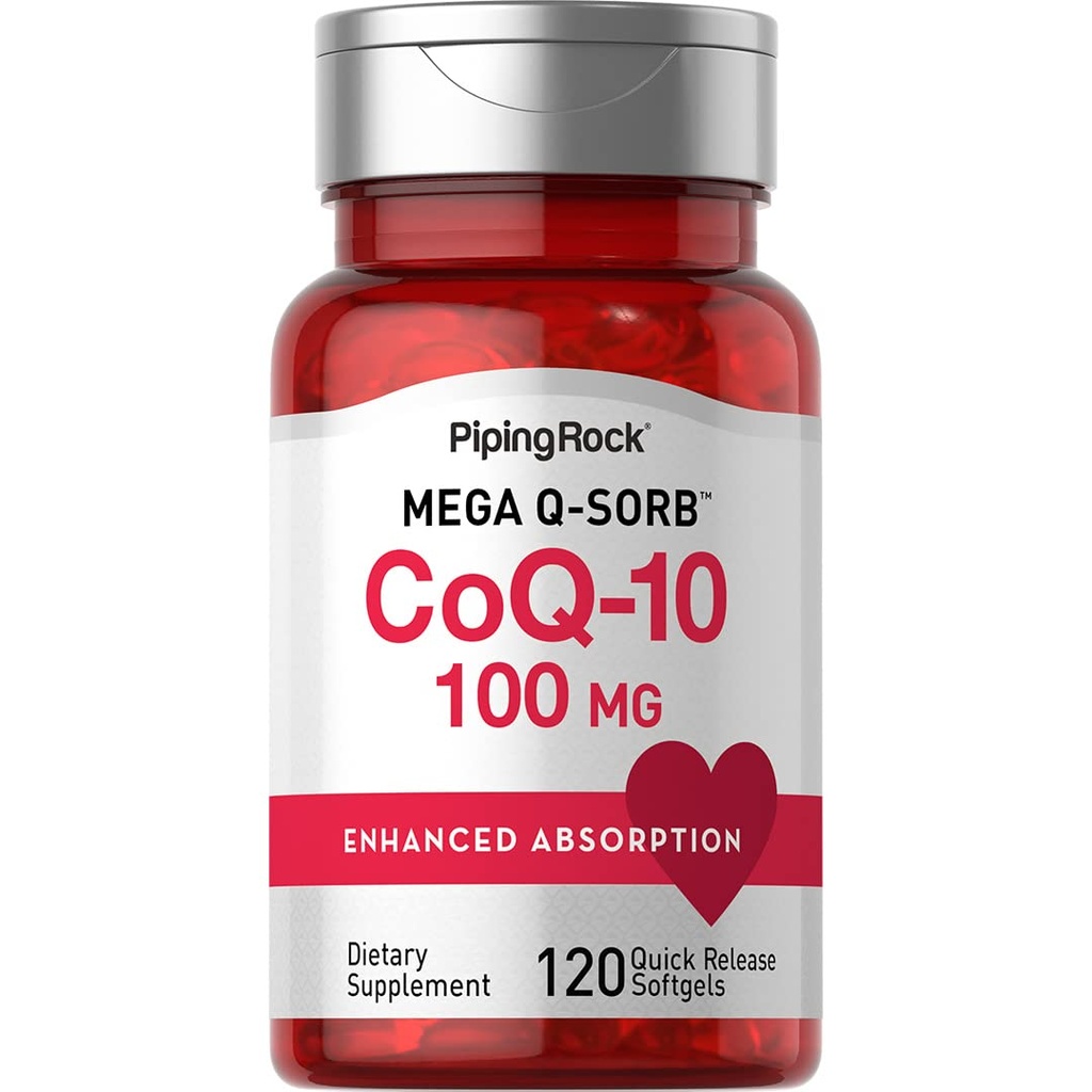 Pipping Rock CoQ10 100mg + 120 软胶 + 与黑胡椒 提取 → 非 GMO, Gluten 免费补充