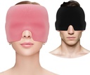 Migraine Headache Relief Cap, Gel Cooling Eye Mask, Migraine Relief Cap Hot & Cold Theraphy Hangover Hat Mask 无畏的Migraine Headache Hat for Sinus, Puffy Eyes, 紧张,压力 Relief - 粉红色