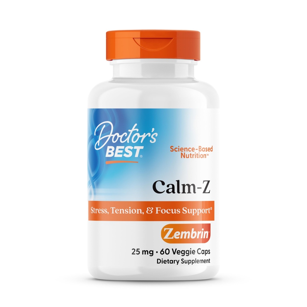 医生与Zembrin的最佳冷静,压力和Mood支持, 25 mg Veggie Caps, 60 Count