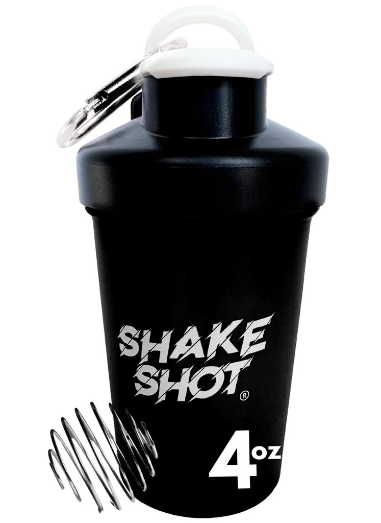 黑色 - 4oz 迷你摇摆瓶, 用于预选工作, 克里丁, 小Scoop 补充( 不用于蛋白质) Clip & Shaker Ball