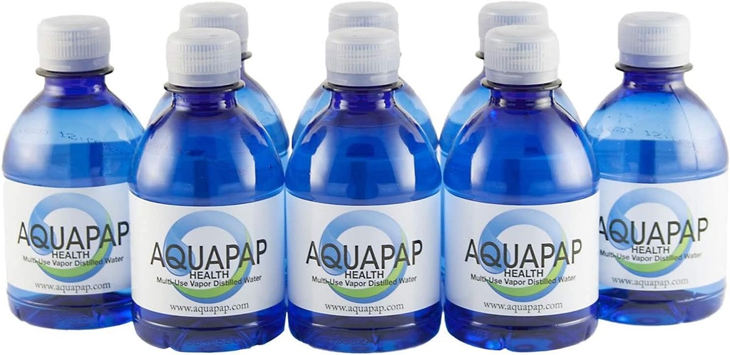 AQUAPAP 健康 Neti Pot Nasal灌溉 Vapor 蒸馏水 8 包 8oz 单服务瓶(仅水不包括neti Pot)