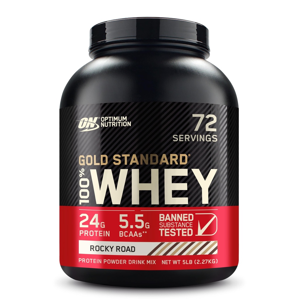 最佳营养金标准 100% Whey蛋白粉,洛基路,5英镑(包装 May Vary)