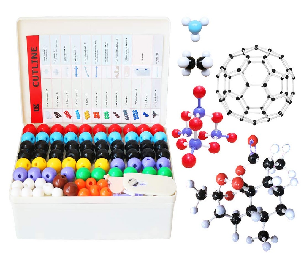 LINKTOR 化学 分子模型 Kit(444片), 有机和无机化学学习的学生或教师集, 学习和提高空间想象的动机, 一个 Fullerene 集