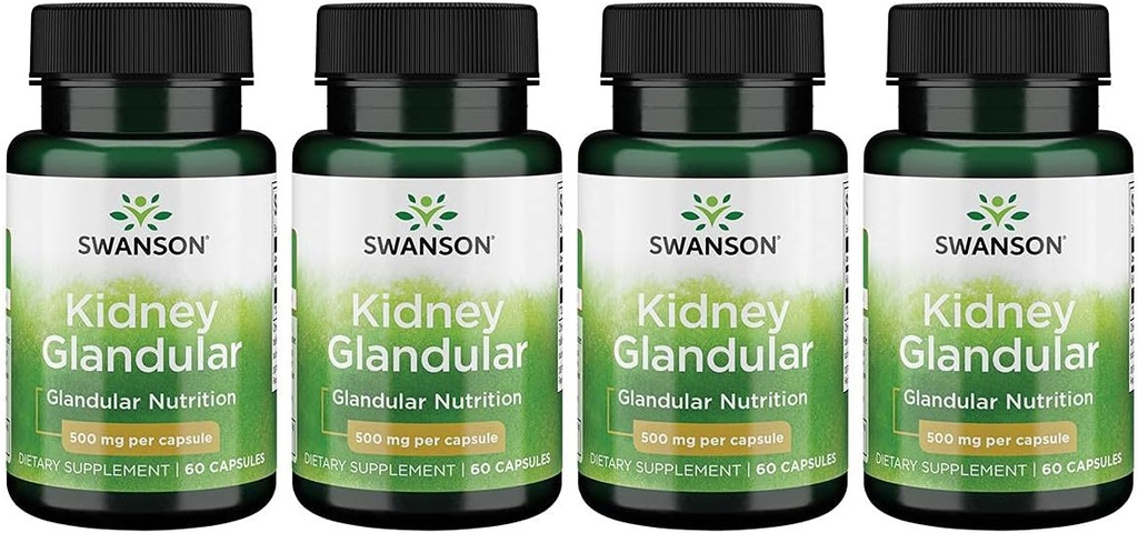 Swanson 肾腺500 mg 60 Caps 4 包装