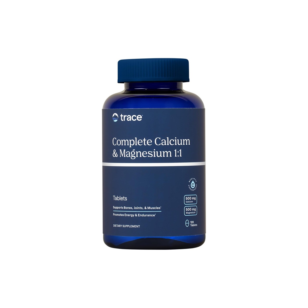 Trace Minerals Complete Calcium & Magnesium 1:1 - Bone健康与能源支持的膳食补充 - 帮助免疫健康的物质补充 - 与海洋矿物的公式 - 120块(30枚)